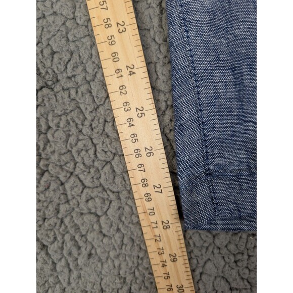Old Navy Pants Womens L Blue High Rise Straight Tape Chambray Linen Blend Crop - Picture 10 of 11